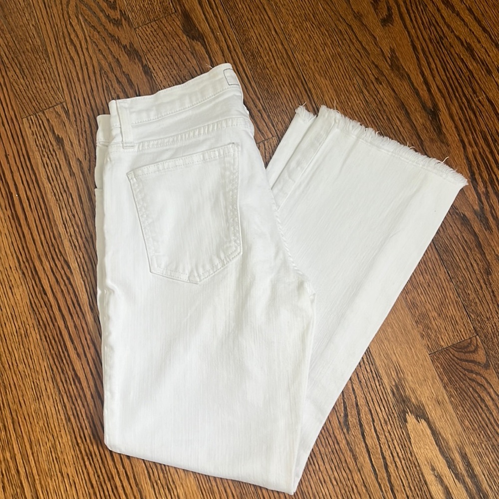 Current Elliott white cropped jeans
